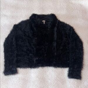 LOGO by Lori Goldstein Black Teddy Jacket Cozy and Chic